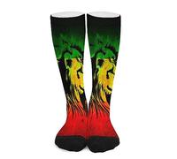 Chaussettes De Contention Lion Reggae Jamaïque Chaussettes De Bureau Confortables Classiques Élastique Bonneterie, Pour Gym, Cyclisme, Course À Pied, 50cm