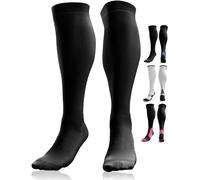 aZengear Chaussette de Compression Femme et Homme (20-30mmHg Classe 2) Bas de Contention Mollet pour Courir, de Voyage en Avion, Sport, Jambes Enflées, les Varices (S/M, Noir)