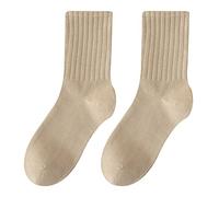 Chaussettes de couleur unie pour femme mi-tube automne et Qinter All Long Tube pur coton Pile Chaussettes pour femme Collants collants, b, Taille unique