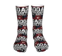 Chaussettes De Course Fier Papa De L'Armée Américaine, Drapeau Américain Confortable Soquettes Doux Mid-Cut Socks Pour Cyclisme Course À Pied Trekking