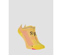 Chaussettes De Course Jaunes Et Roses On Elite Run Sock Low 2uf10442893-limelight-pink 44-46