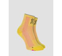 Chaussettes De Course Jaunes Et Roses On Elite Run Sock Mid 2uf10432893-limelight-pink 41-43
