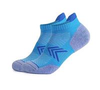 Chaussettes de course pour femmes avec fond de serviette, chaussettes antidérapantes en coton peigné, absorbant la transpiration, respirantes, chaussettes de sport de randonnée chausson 44, bleu, M