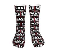 Chaussettes De Course Sauver La Campagne Électorale « Défendons Notre Démocratie » Antidé Rapante Mid-Cut Socks Anti-Transpiration Chaussettes Pour Cyclisme Football Basketball