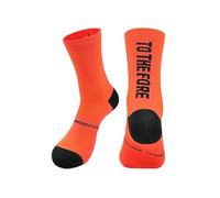 Chaussettes de Cyclisme Chaussettes de Sport de Compression Respirantes à séchage Rapide for Cyclisme, Course à Pied, Tube Moyen, Serviette Nouveau(Orange,M(34-38))