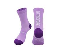 Chaussettes de Cyclisme Chaussettes de Sport de Compression Respirantes à séchage Rapide for Cyclisme, Course à Pied, Tube Moyen, Serviette Nouveau(Light Purple,L(39-44))