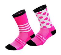 Chaussettes de cyclisme Pro pour homme et femme - Chaussettes d'équitation - Chaussettes de sport - Chaussettes de sport XC MTB BMX - Noir, rose, bleu, vert, orange, rose, 8-10.5