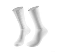 Chaussettes de cyclisme professionnelles mi-mollet avec bandes pneumatiques antidérapantes en silicone, tissu respirant qui absorbe la transpiration pour le cyclisme sur route et le fitness (jaune)