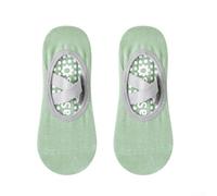 Chaussettes de danse et de yoga flexibles avec fond antidérapant pour l'équilibre et le contrôle pendant les mouvements sur les sols en bois dur ou carrelage (bleu vert)