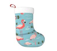 Chaussettes de décoration de Noël HJFCZH Beach Walk Flamingo Imprimés Décoration de la maison Doux et confortable pour le bureau Arbre de Noël Cheminée