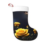 Chaussettes de décoration de Noël HJFCZH Belles Roses Jaunes Imprimés Décoration de la Maison Doux et Confortable pour Bureau Arbre de Noël Cheminée