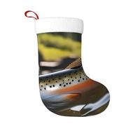 Chaussettes de décoration de Noël HJFCZH Brook Trout Fly Fishing Prints Décoration d'intérieur douces et confortables pour bureau, arbre de Noël, cheminée