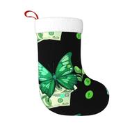 Chaussettes de décoration de Noël HJFCZH Papillons et billets de banque Imprimés Décoration de la maison Doux et confortable pour le bureau Arbre de Noël Cheminée