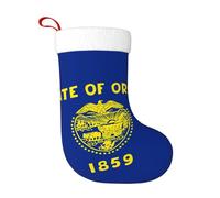 Chaussettes de décoration de Noël WHJSSF Oregon State Flag imprimé décoration de la maison doux et confortable pour bureau, arbre de Noël, cheminée