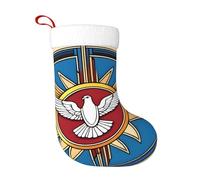 Chaussettes de décoration de Noël WHJSSF Saint Esprit Christia Imprimé Décoration de la Maison Doux et Confortable pour Bureau Arbre de Noël Cheminée