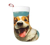 Chaussettes de décoration de Noël WHJSSF souriantes Little Corgi imprimées Décoration de la maison douces et confortables pour le bureau Arbre de Noël Cheminée
