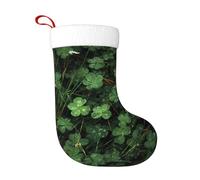 Chaussettes de décoration de Noël WHJSSF Trèfle printanier Imprimé Décoration de la maison Doux et confortable pour le bureau Arbre de Noël Cheminée