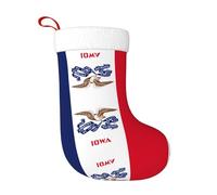 Chaussettes de décoration de Noël YYHWHJDE Iowa State Flag Imprimer Décoration de la maison Doux et confortable pour le bureau Arbre de Noël Cheminée