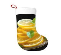 Chaussettes de décoration de Noël YYHWHJDE Sweet and Sour Tranches de citron Impression Décoration de la maison Doux et confortable pour le bureau Arbre de Noël Cheminée
