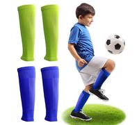 Chaussettes de Foot Sans Pied Enfant, 2 Doubles Chaussettes Coupées Foot Enfant élastiques Chaussettes de Foot Coupées Respirantes Adaptées Aux Activités Physiques Des Jeunes de 10 à 14 Ans