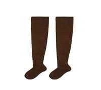 Chaussettes de football en laine pour femme avec semelle en serviette, antidérapantes, mi-tube, chaussettes courtes, bas de cuisse, petite taille, café, Taille unique