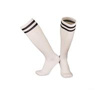 Chaussettes de football renforcées avec fond en serviette épaisse pour absorber les chocs et respirer pendant les jeux intenses (XL noir et blanc)