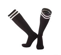 Chaussettes de football renforcées avec fond en serviette épaisse pour absorber les chocs et respirer pendant les jeux intenses (XL blanc et noir)