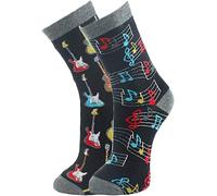 Chaussettes de guitare pour amateurs de musique - Chaussettes amusantes dépareillées pour homme et femme, cadeau fantaisie pour musiciens, adolescents, garçons et filles | Design de note de musique