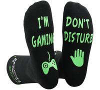 Chaussettes de jeu « Do Not Disturb » - Cadeau amusant pour gamer - Chaussettes de jeu pour fils, adolescents, garçons, mari, papa, petit ami, homme et femme, taille 9-12, Vert, S-L