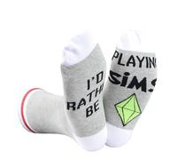 Chaussettes de jeu vidéo avec inscription « I'd Rather Be Playing Sims » pour les amateurs de jeux vidéo, Jouer aux Sims EU, One Size Tall
