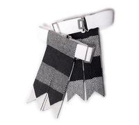Chaussettes de kilt pour homme avec ajusteurs de boucle lourde, chaussettes unies et écossaises/chaussettes en laine acrylique pointues, Rob Roy Black & White, Taille unique