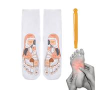 Chaussettes de massage avec outil | avec tableau de points en anglais, chaussettes de massage des pieds pour femmes | pour salon, chambre à coucher, dortoir, appartement, voyage, mère, père, épouse