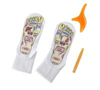 Chaussettes de massage des pieds en coton pour acupressions, réflexologie, soulagent la fatigue avec outil de massage en anglais