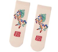 Chaussettes de mollet en coton rouge pour les couples, conception de l ' année du cheval chinois, de fête, vêtements d ' hiver confortables, motifs de augure, chaussettes de en