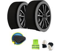 Chaussettes DE Neige 215/50 R18 PNEUS avec Jante 18 Mesure L 1 Paire DE Chaussettes DE Glace APPROUVÉES KIT ANTIDÉRAPANT MONTÉ sur Les Roues MOTRICES Max 30KM/H pour Voitures, SUV, 4×4, Vans