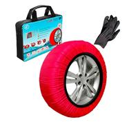 Chaussettes de neige approuvées EN 16662-1 pour voiture SUV fourgonnettes paires de chaînes textiles antidérapantes pour pneus R15-R24 faciles à monter avec gants et sac (Xxl)