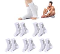 Chaussettes De Neuropathie,5 Pair Chaussettes de Compression,Chaussettes de Compression Neuro-Apaisantes pour Homme/Femme,pour Soulager la Douleur et Soutenir les Chevilles (5, 5 Pair,S/M)