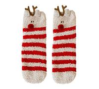 Chaussettes de Noël 2026 motif arbre flocon de neige bonhomme de neige nœud fantaisie motifs colorés robe design mignon pour homme femme fête de Noël 1 lot, beige, Taille unique