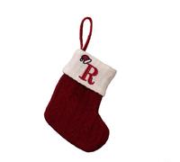 Chaussettes de Noël Alphabet 20 x 10 cm pour décoration d'arbre (R) | Lettres de l'alphabet, design unique, thème des vacances, décoration d'arbre, prêt à l'emploi