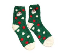 Chaussettes de Noël amusantes pour homme et femme - Idées cadeaux amusantes - Calendrier de l'Avent amusant - Chaussettes à motif moelleux - Chaussettes de Noël - Ensemble familial, #4 - Vert, taille
