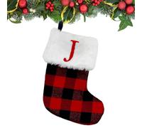 Chaussettes de Noël avec lettres, chaussettes de Noël avec noms, pendentifs avec arbre avec lettres | Pendentifs pour arbre de Noël Motif écossais Sacs Pendentifs pour décorations de Noël