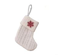 Chaussettes de Noël avec monogramme en peluche super douce - Flocon de neige blanc - Pendentif arbre de Noël - 20 x 10 cm (flocon de neige)