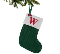 Chaussettes de Noël brodées avec initiales - 26 initiales - Sac à biscuits saisonnier - Décoration festive pour cheminée
