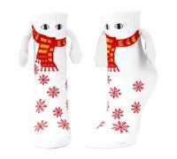 Chaussettes de NoëL, Chausse-ttes Magnétiques Avec Couple de Poupées 3D, Mains Drôles, Coton Respirant Chaussettes à Main Amusantes, Christmas Socks pour Couple ou Amis, Taille Unique