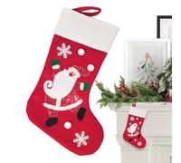 Chaussettes de Noël, chaussettes de Noël avec renne, sac à friandises de Noël, chaussettes avec poignets en peluche, décorations de Noël pour les chaussettes de Noël avec dessins animés pour