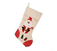 Chaussettes de Noël conçues pour être accrochées à la cheminée ou au sapin, avec une grande capacité et des motifs à carreaux classiques pour bonbons et jouets de vacances (Père Noël)