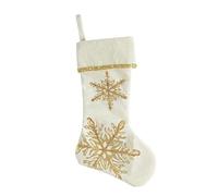 Chaussettes de Noël en forme de flocon de neige - Jolies chaussettes à suspendre pour sapin de cheminée, décoration de porte - Joli sac cadeau - Ornement d'arbre