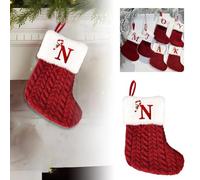 Chaussettes de Noël en Tricot Personnalisées, Bas de Christmas Chaussette Décorations de Noël pour Enfants Sac Cadeau de Noel Sac de Décoration Bottes de Christmas Suspendre Décoration