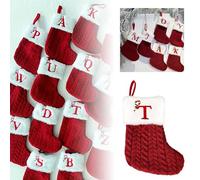 Chaussettes de Noël en Tricot Personnalisées, Bas de Christmas Chaussette Décorations de Noël pour Enfants Sac Cadeau de Noel Sac de Décoration Bottes de Christmas Suspendre Décoration