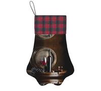 Chaussettes de Noël en verre pour bouteille de vin rouge, chaussettes décoratives de Noël, chaussettes de vacances pour chiot, chaussettes décoratives mignonnes à la mode